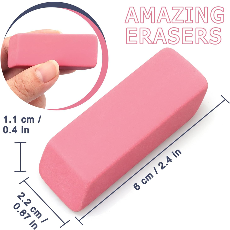 Pink pencil eraser, drawing eraser, art eraser, large size - Image 2