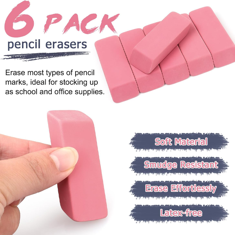 Pink pencil eraser, drawing eraser, art eraser, large size - Image 3